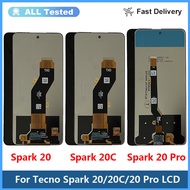 สำหรับ Tecno Spark 20 Pro KJ6จอแสดงผล LCD 20C BG7หน้าจอ LCD หน้าจอสัมผัส Digitizer สำหรับ Tecno Spar