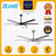 ALPHA Alkova - SUR 80" / 102" Inch DC Motor Ceiling Fan with 6 Blades (8 Speed Remote)