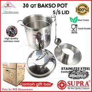 PREMIUM Supra Panci tong meatball pot 28.5lt + stainless lid / stock pot stainless 30qt / cooking co