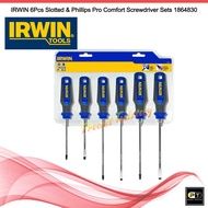 IRWIN 6Pcs Slotted & Phillips Pro Comfort Screwdriver Sets 1864830