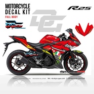 MERAH Yamaha R25 AGV pista Shark red sticker