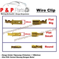 10 Pair Copper Brass Wire Clip Flat Round  / Klip Wayar Tembaga Jenis  Leper Bulat - (10pcs male + 1