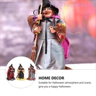 FALLFORBEAUTY Halloween Witch Ornaments, DIY Handmade Broom Witch Figurines, Color Random With Broom