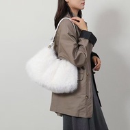 Furry Bag Women 2025 Fashion Simple Furry Shoulder Bag Texture Ladies Portable Tote Bag