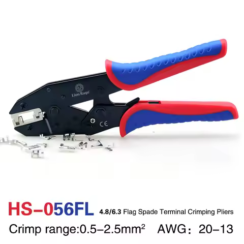 Flag Type Spade Terminal Crimping Pliers HS - 056FL, 4.8/6.3mm, 0.5 - 2.5mm², High - Precision for W