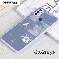 Softcase Glass Kaca Ungu/Lilac Oppo A53 - [GL106] - Case Oppo A53 - Casing Hp Oppo A53 - Case Mewah 