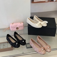 TT Sweet Sequined Bow Ballet Shoes Flat Shoes
