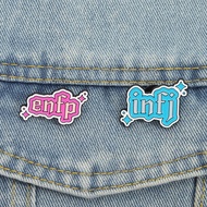 Creative MBTI Personality Type Text Pattern Alloy Brooch infj enfp Colorful Letter Badge Accessories