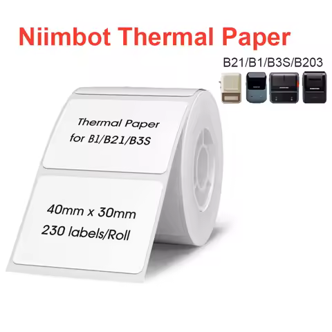Niimbot Label White Paper Sticker B1 B21 B203 Label Maker Tape Bigger Size 40*30mm 50*30mmB3S for NI