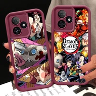 A-33 Demon Slayer Case for Realme Narzo N53 C51 C63 Note 50 C55 C51S N63 C53 N55 Wine Red