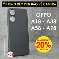 Oppo A18 - A38 - A58 - A78 - A98 black flexible camera protection case, high quality TPU