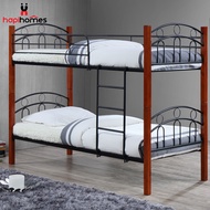 Hapihomes Astoria Malaysian Wooden Double Deck Bed Frame (SINGLE SIZE) (36x36x75)