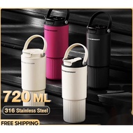 720ml Tumbler Cute 316 Stainless Steel Straw Thermos Cup Water Cup  Coffee Mug Car Carrying Cups bot