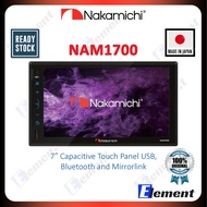 Nakamichi NAM 1700 - 2DIN-7'' W/MP5, MIRRORLINK, BT, MKV, FLV PLAYER - NO DVD Double Din Player