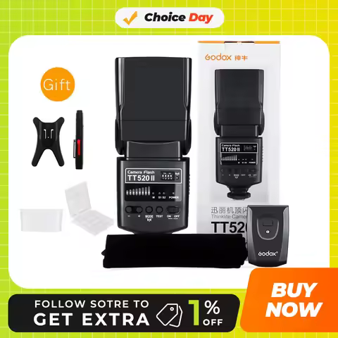 Godox Thinklite Camera Flash TT520II with Build-in 433MHz Wireless Signal for Canon Nikon Pentax Son