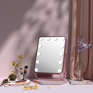 【免運特惠】超大號台式桌面可立化妝鏡帶led燈禮物/斐色耐