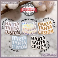 WM APPAREL Sticker Decal Treasure Tahta Custom NAME Premium quality decal Sticker ChromeINFINITY Hol
