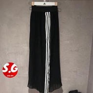 S.G ADIDAS ORIGINALS TENNIS L SKIRT 網球 三葉草 長裙 紗 黑 AJ8521