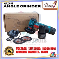 "MAXX99 - ANGLE GRINDER 12V 18500 RPM GRINDING DIAMETER 76MM"