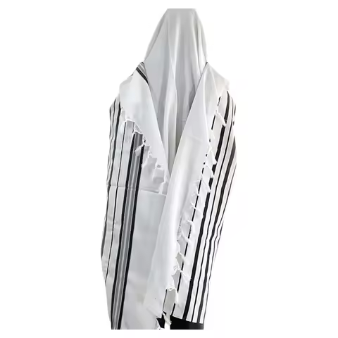 Traditional Kosher Talis 100 Wool Non-Slip Jewish Prayer Shawl Tallit Gadol For Men