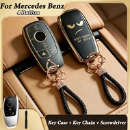 Car Key Fob Remote Cover Shell Case Key Chain Ring For Mercedes Benz W205 S205 W213 W222 C217 W177 W