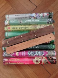Balaji Hem招財幸運財富線香八盒連線香座 money drawing Incense sticks & stand 