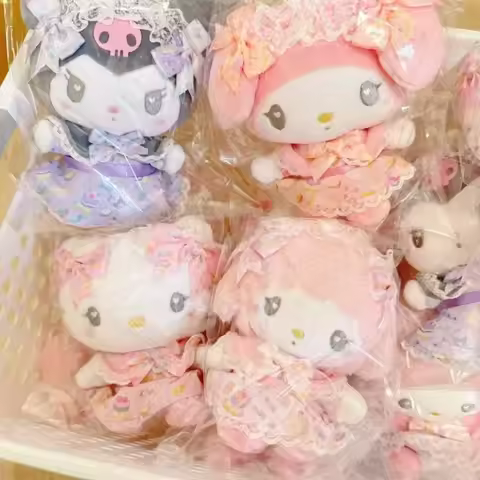 NEW Maid Lolita skirt Series My Melody pink dress My Sweet Piano Kuromi Sanrio Plush Keyring Hello K
