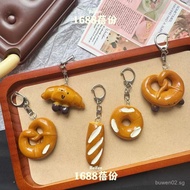 Cute bag pendant, sourdough bread creative decoration, realistic baguette toy keychain, niche and qu