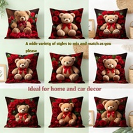 throw pillow case 18x18 16x16 20x20inches Teddy Bear Roses cushion