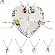 3/4 Piece Set Best Friend Rhinestone Necklace Friendship Necklace Heart Pendant Necklace Puzzle for 