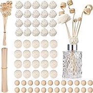 Loopeer 180 Pcs Reed Diffuser Sticks Set Rattan Reed Fragrance Diffuser and Flower Rattan Reed Diffuser Sticks Natural Rattan Fragrance Aromatherapy Volatile Replacement Refill Sticks for Aroma