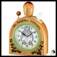 RHYTHM My Neighbor Totoro Alarm Clock R455N Wooden Bell Alarm 17x12x5.8cm【Direct from Japan】