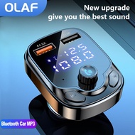 Olaf USB ที่ชาร์จแบตในรถ,เครื่องส่งสัญญาณ FM บลูทูธอะแดปเตอร์5.0ตัวรับสัญญาณเสียงแฮนด์ฟรีไร้สายเครื่องเล่น MP3ที่ชาร์จความเร็วสูงยูเอสบีต่อโทรศัพท์
