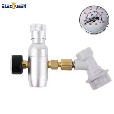Premium Regulated CO2 Charger Kit , 0-60 PSI with ball lock Gas Disconnect,mini CO2 Regulator,7/16" 