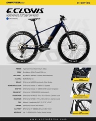 Sepeda Listrik Gunung MTB Mountain Bike United E.CLOVIS 27.5 12 Speed
