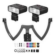 Godox MF12-K2 Macro Flash + MF-DB Flash Mount 2.4G Wireless TTL M Mode with Color Filter, Cold Shoe,