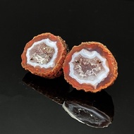 稀有水晶瑪瑙共生聚寶盆 戰國紅瑪瑙蛋 28*23*21MM