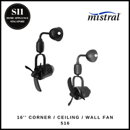 *NEW* D'FAN BY MISTRAL 16"" CORNER / CEILING / WALL FAN 516 - 2 YEARS LOCAL WARRANTY