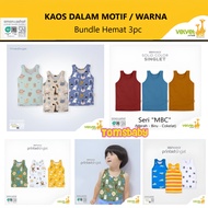 [TOMS] VELVET JUNIOR (3pcs) Children's Undershirts, Baby Camisoles Printed Singlets, Velvet Singlets