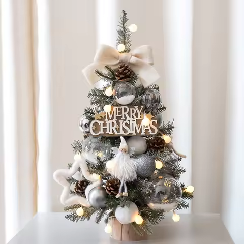 Christmas Tree Set Small Home Desktop Ornaments PoPUlar Creative DIY Decoration Mini Nobel Pine Chri