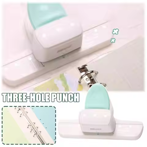 Loose Leaf Hole Punch,Daily Planner Adjustable 3 Hole Paper Puncher For A5 A6 A7 Size 8 Sheet Capaci