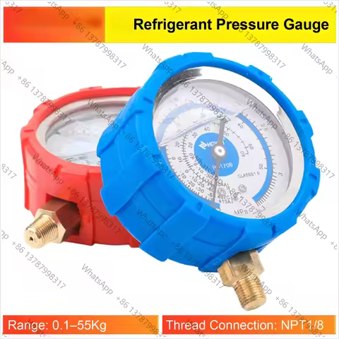 Refrigerant Gauge 0.1–55Kg R22 R134A R410 NPT1/8 HVAC Pressure Tool for Air Conditioner Charging and