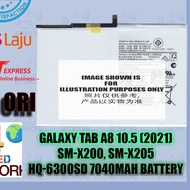For Peranti Siswa Tab A8 10.5 SM-X200 X205 2021 HQ-6300SD 6300NA 7040mAh Battery Bateri HQ6300NA SMX