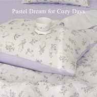 Sarung Bantal Sejuk Seersucker – 40x60 / 50x70cm | Reka Mood Lembut | Buatan Korea [Lavender Bunny]