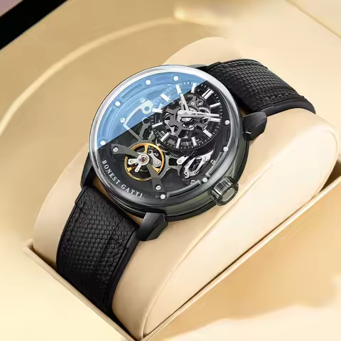 BONEST GATTI Luxury Men Mechanical Automatic Watch Skeleton Dial Case Sapphire Business Original Tou