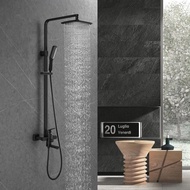 Hansigler Brushed Gold Thermostatic Shower Head Set Bathroom All Copper Head Household Nordic Golden Shower Head Faucet