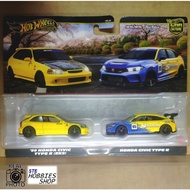 STE88 Hot Wheels Premium (Car Culture)" 99 Honda Civic Type-R (EK9) & Honda Civic Type R " Twin Pack