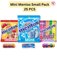 Mini Mentos Roll Mentos Chewy Candy Fruit Mix / Mint / Rainbow Small Pack 25pcs Halal