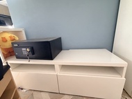 最後今天！120cm長白色電視櫃坐地櫃（含櫃桶）有磨沙飾面