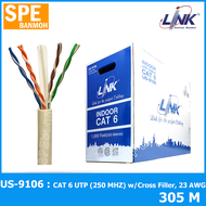 US-9106LSZH-305m Cat6 CAT 6 UTP (250 MHZ) w/Cross Filler 23 AWG CMR 305 M.*/Pull Bx.